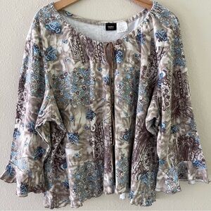 Mossimo Y2K Vintage Top Size 2X Paisley Artsy Abstract
